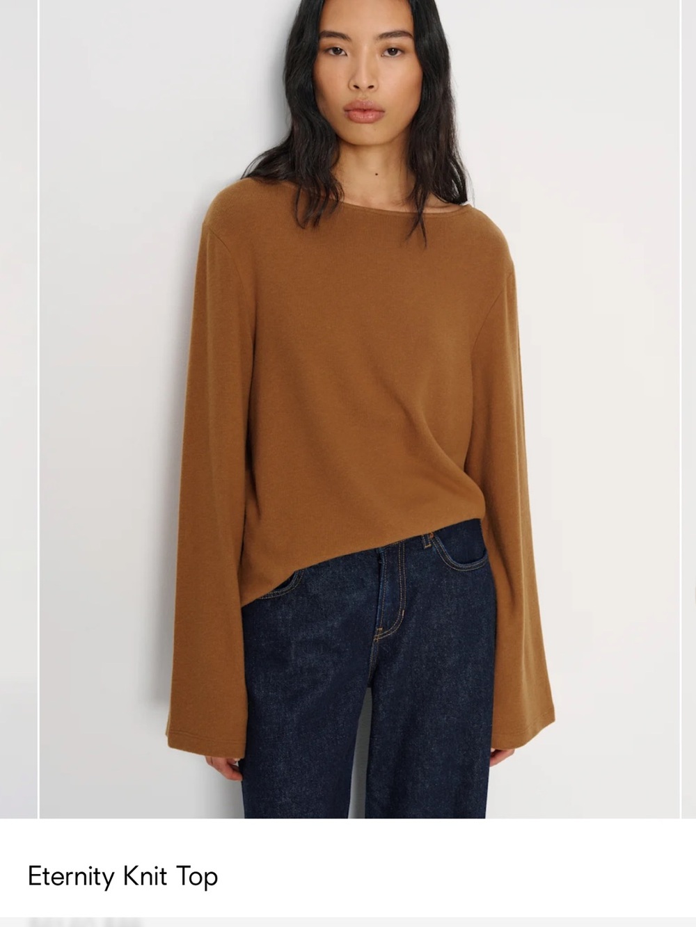 reformation Eternity Knit Top - toffee